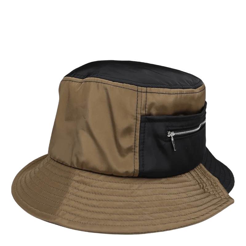 Panelled Bucket Hat Kahki/black/navy