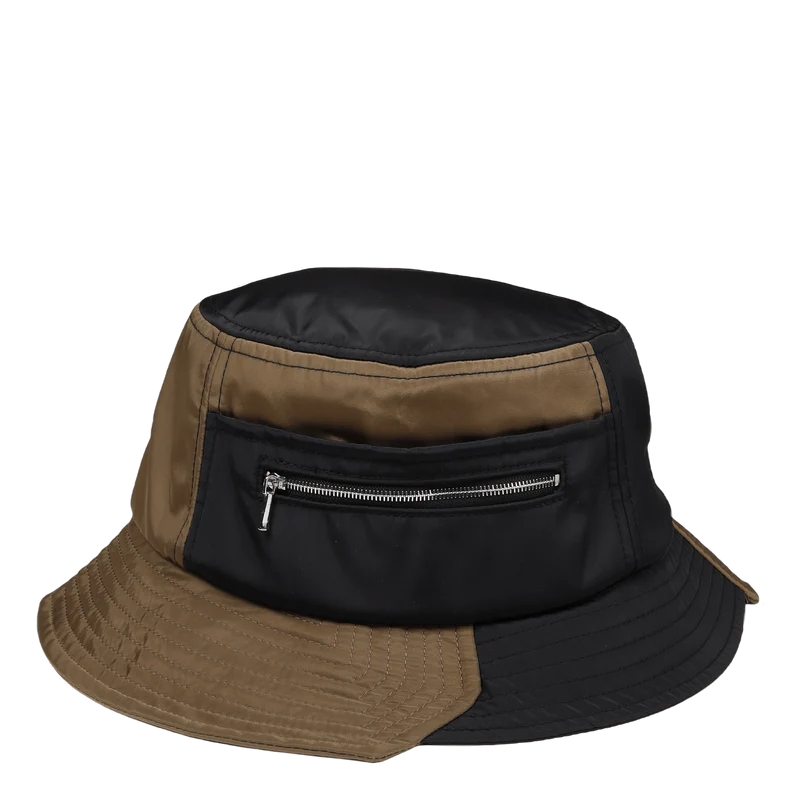 Panelled Bucket Hat Kahki/black/navy