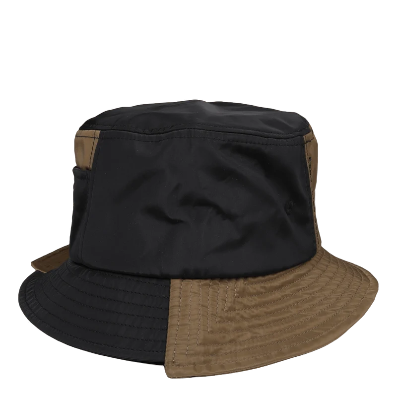 Panelled Bucket Hat Kahki/black/navy