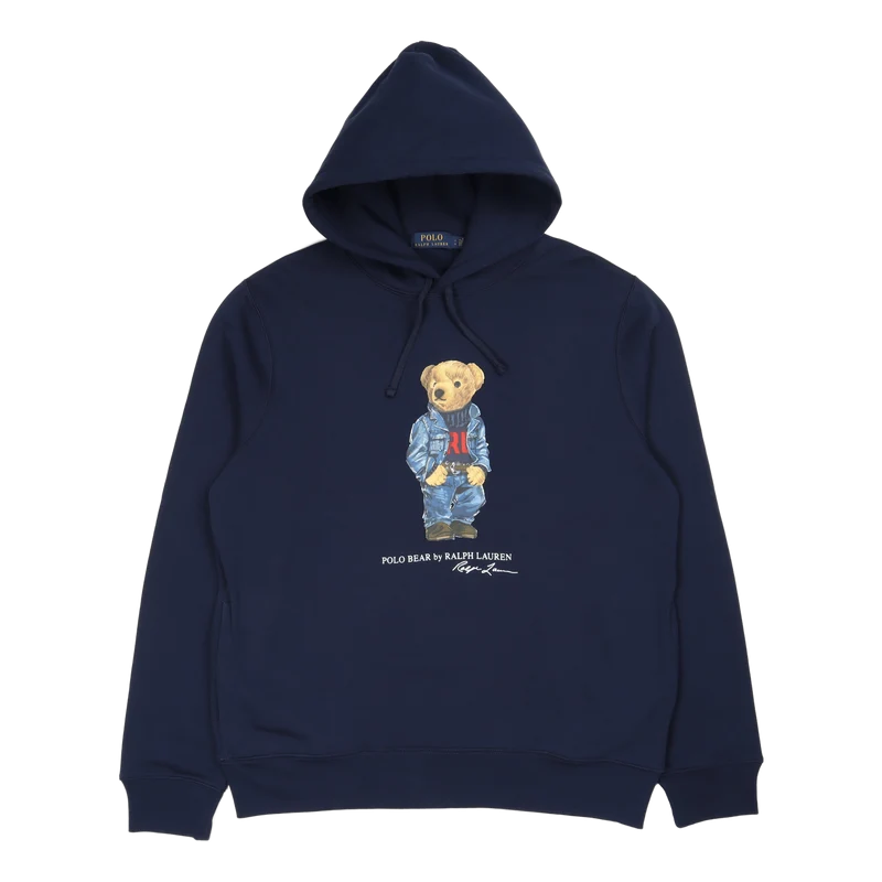 Polo Bear Fleece Hoodie Cruise Navy Denim Bear