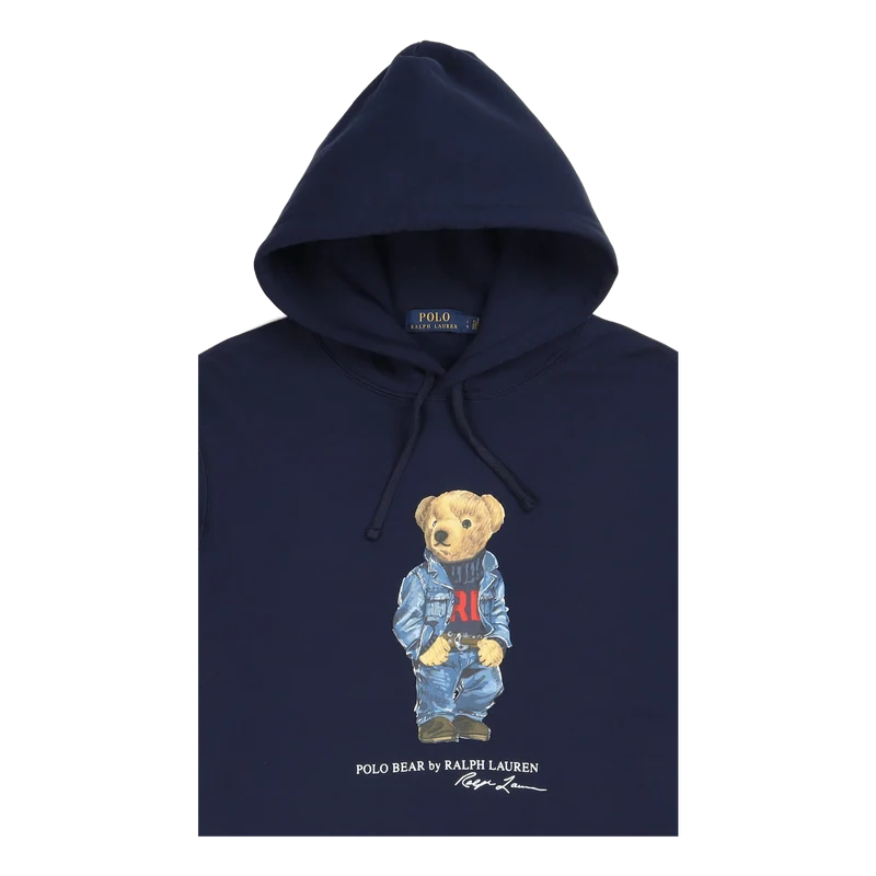 Polo Bear Fleece Hoodie Cruise Navy Denim Bear
