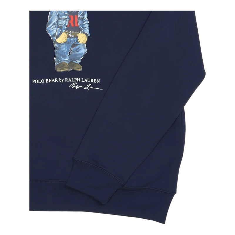 Polo Bear Fleece Hoodie Cruise Navy Denim Bear