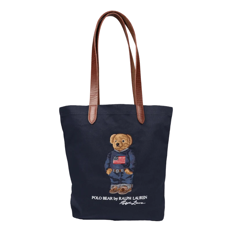 Polo Bear Twill Shopper Tote Navy
