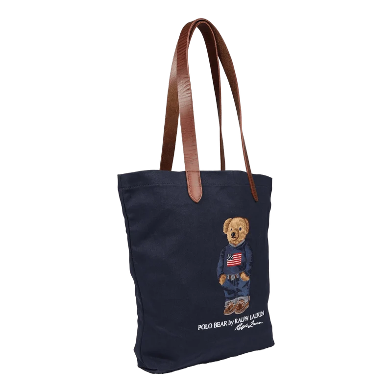 Polo Bear Twill Shopper Tote Navy