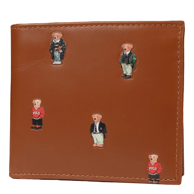 Polo Bear Leather Billfold Wallet Tan