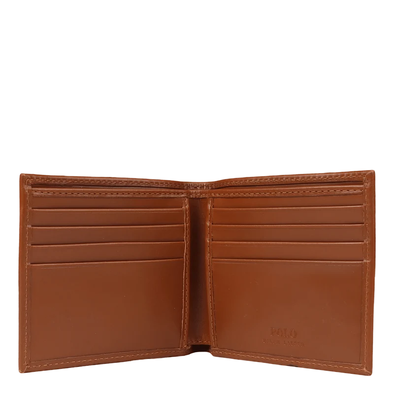 Polo Bear Leather Billfold Wallet Tan