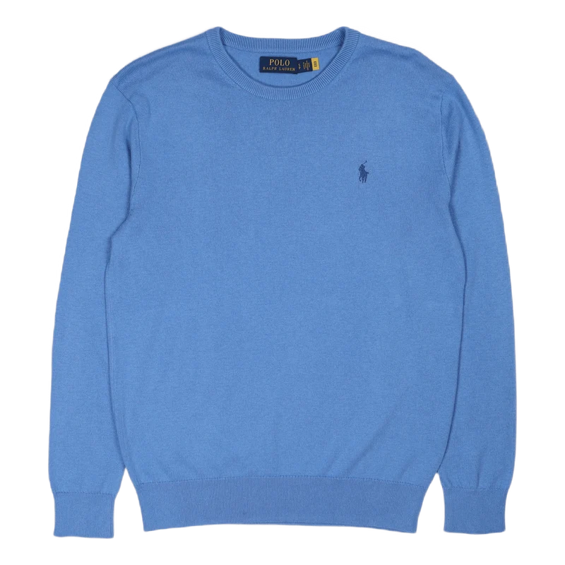 Cotton-Cashmere Crewneck Sweater Harbor Island Blue