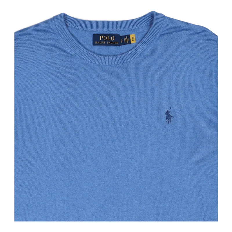 Cotton-Cashmere Crewneck Sweater Harbor Island Blue