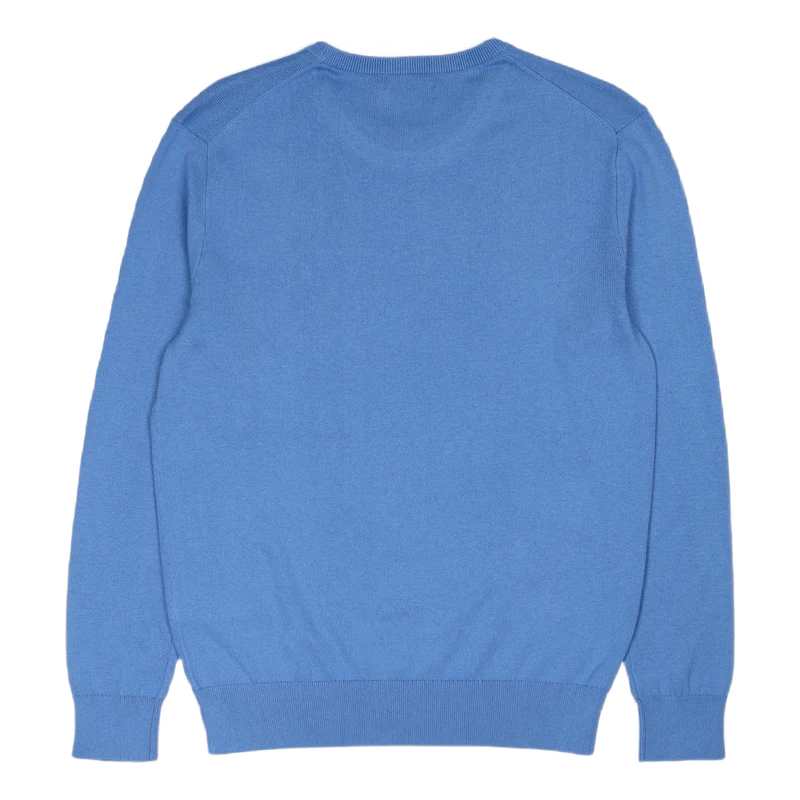 Cotton-Cashmere Crewneck Sweater Harbor Island Blue