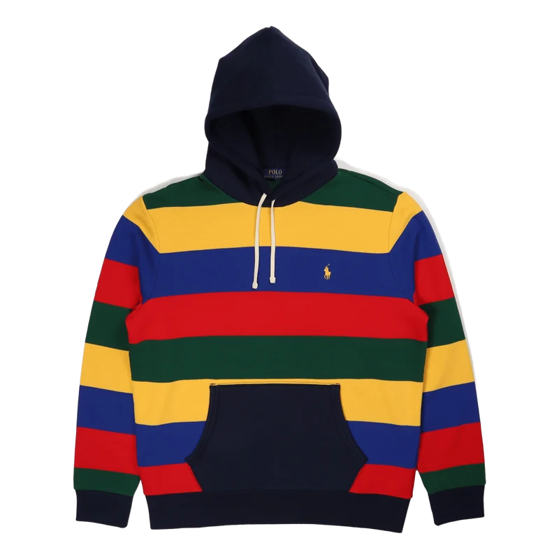 Striped Fleece Hoodie Cruise Navy Multi