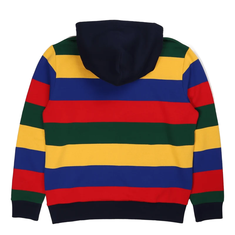 Striped Fleece Hoodie Cruise Navy Multi