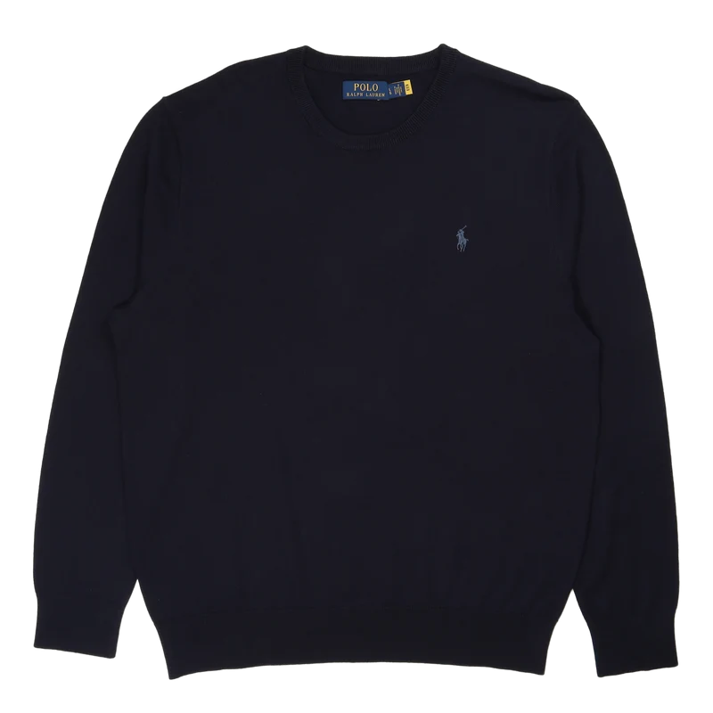 Cotton-Cashmere Crewneck Sweater Hunter Navy
