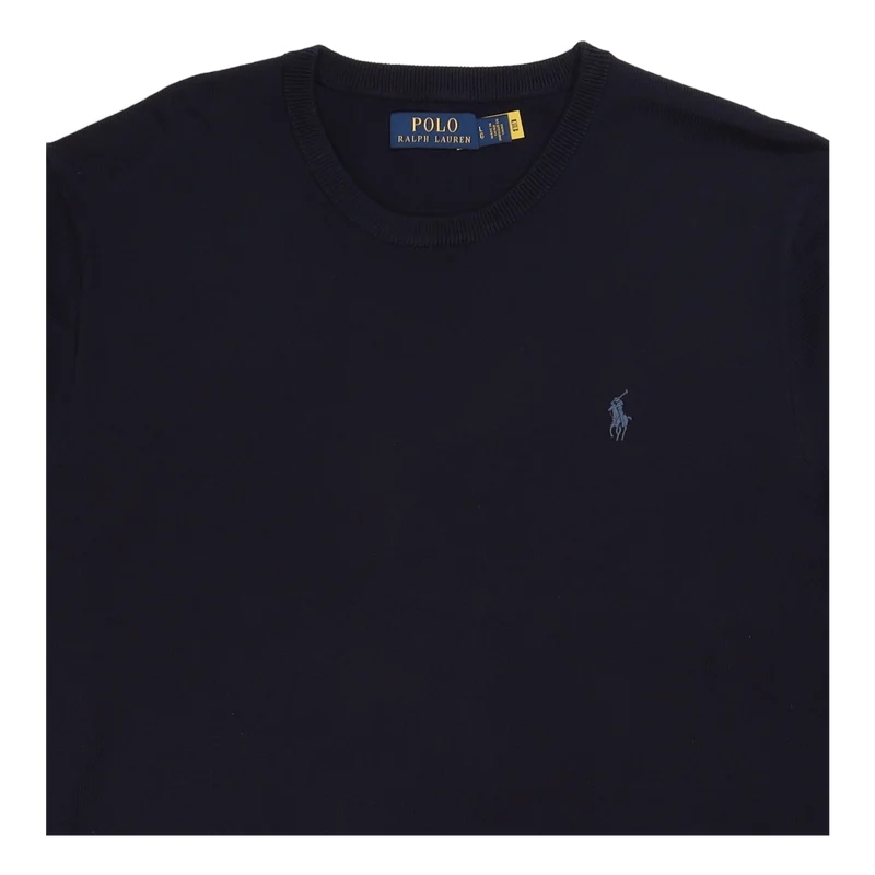 Cotton-Cashmere Crewneck Sweater Hunter Navy