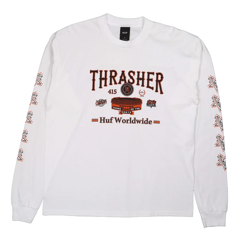 Huf X Thrasher Monteray L/s Te White