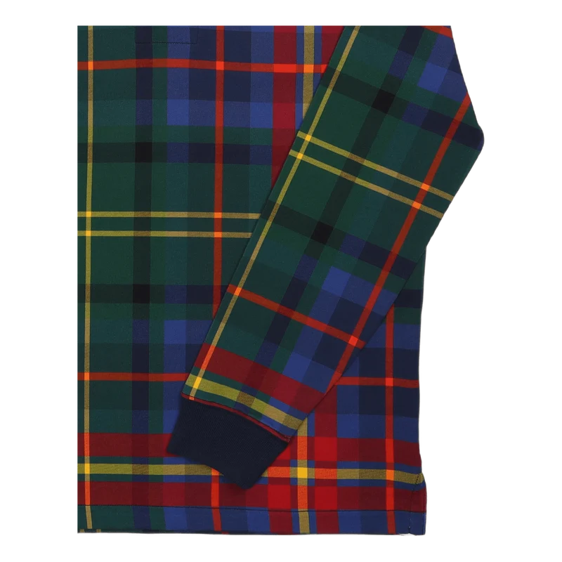 Classic Fit Plaid Jersey Rugby Shirt Heritage Royal Plaid Multi