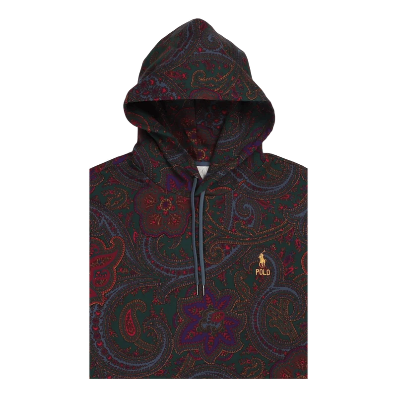 Paisley-Print Double-Knit Hoodie Paisley Print