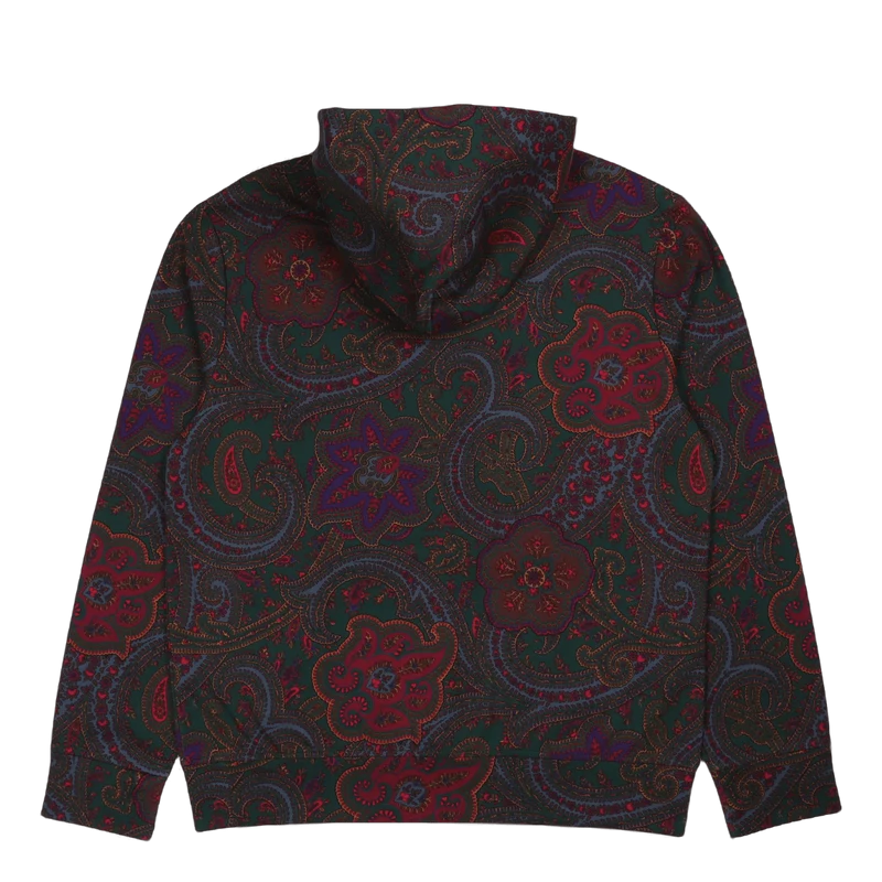 Paisley-Print Double-Knit Hoodie Paisley Print