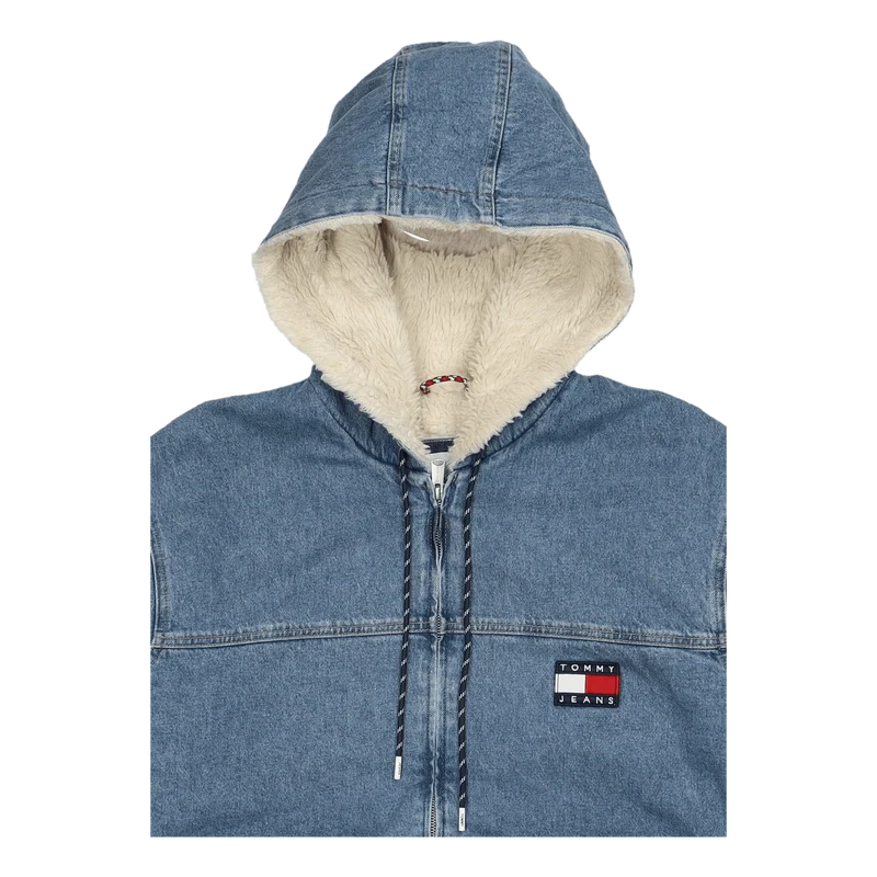 Dnm Hooded Sherpa Jckt Df6136 Denim Medium