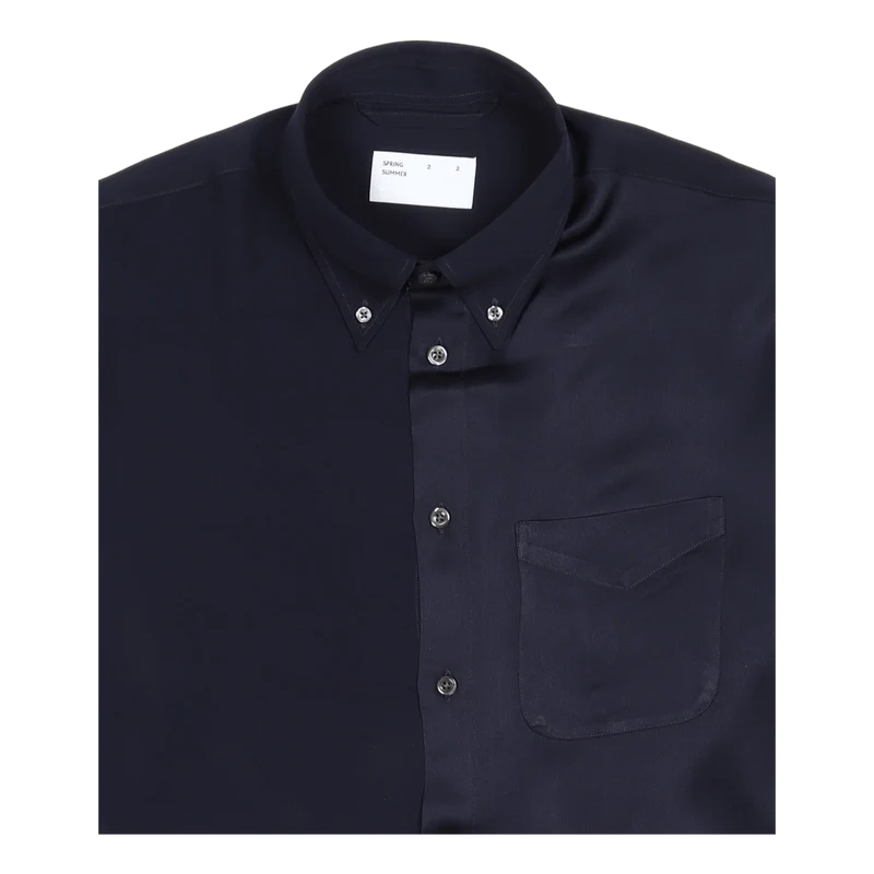 A.bd Shirt Navy Viscose Sateen