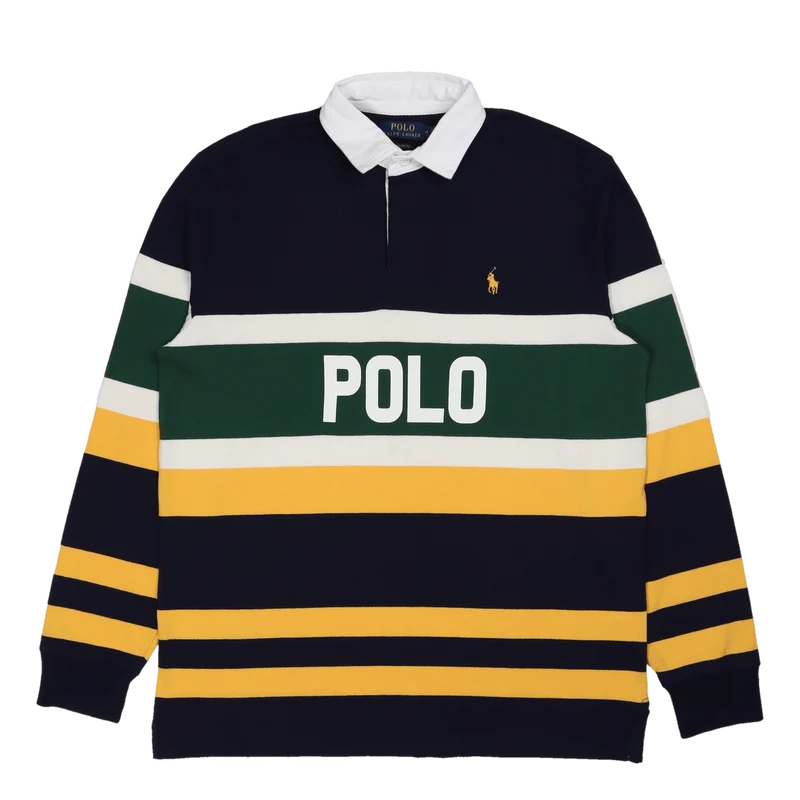 Classic Fit Striped Logo Rugby Shirt Cruise Navy Multi