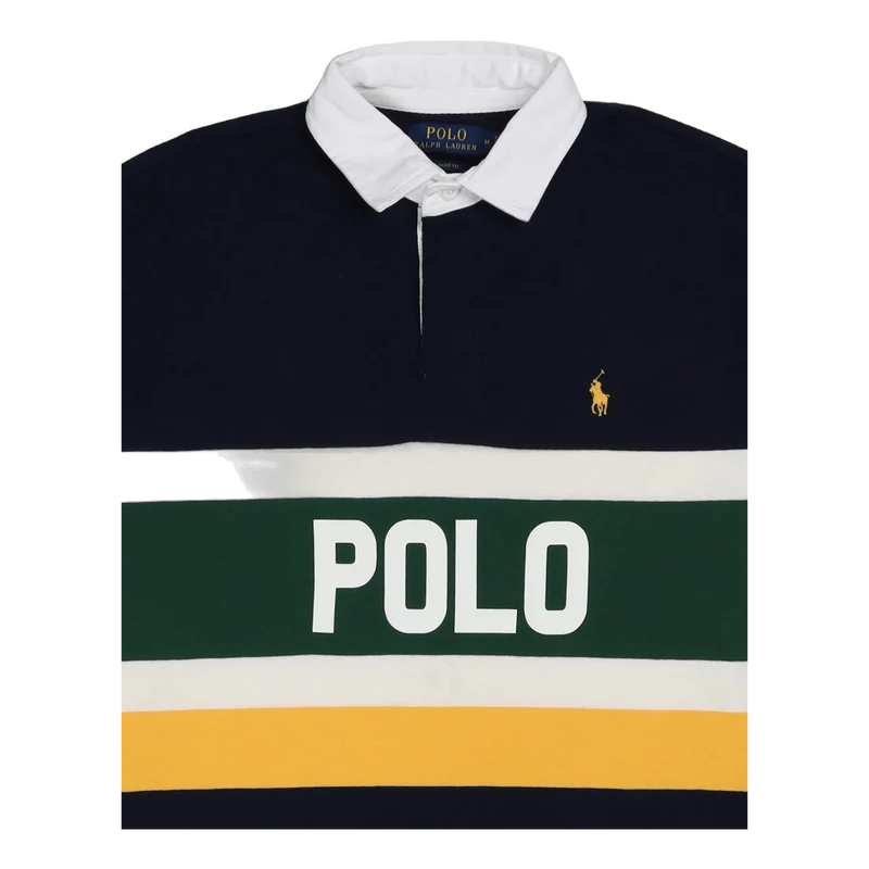Classic Fit Striped Logo Rugby Shirt Cruise Navy Multi