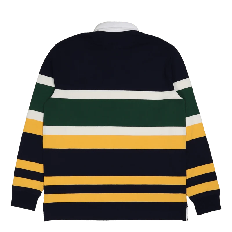 Classic Fit Striped Logo Rugby Shirt Cruise Navy Multi