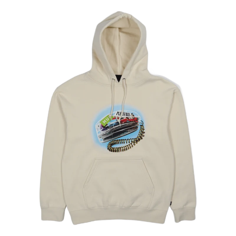 HUF X PLEASURES PARTY LINE P/O HOODIE NATURAL