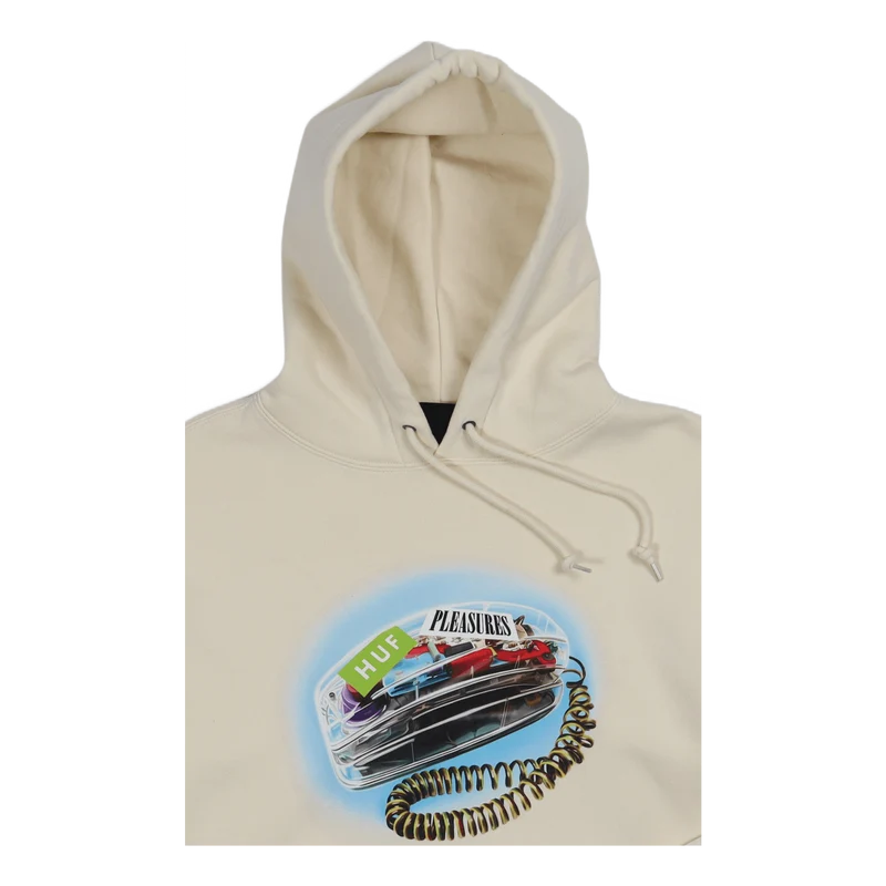 HUF X PLEASURES PARTY LINE P/O HOODIE NATURAL
