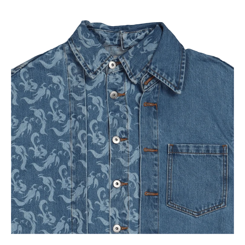 Phoenix Layered Denim Shirt Indigo