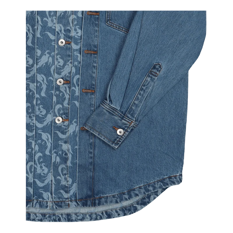 Phoenix Layered Denim Shirt Indigo