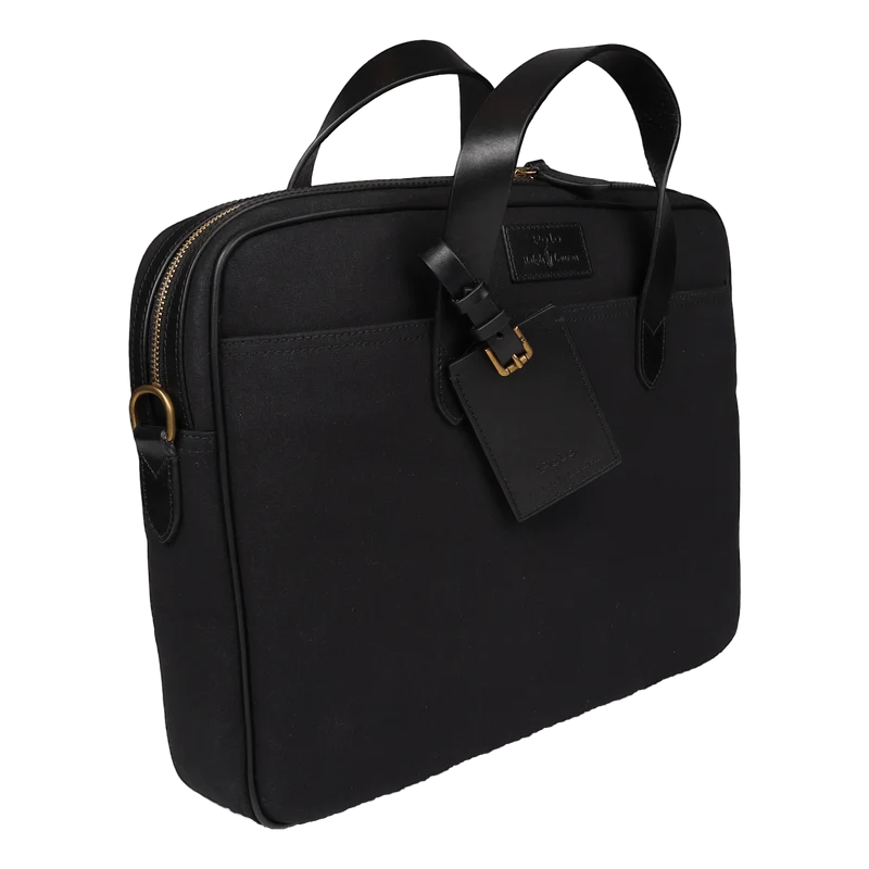 Polo Ralph Lauren Leather-Trim Canvas Briefcase