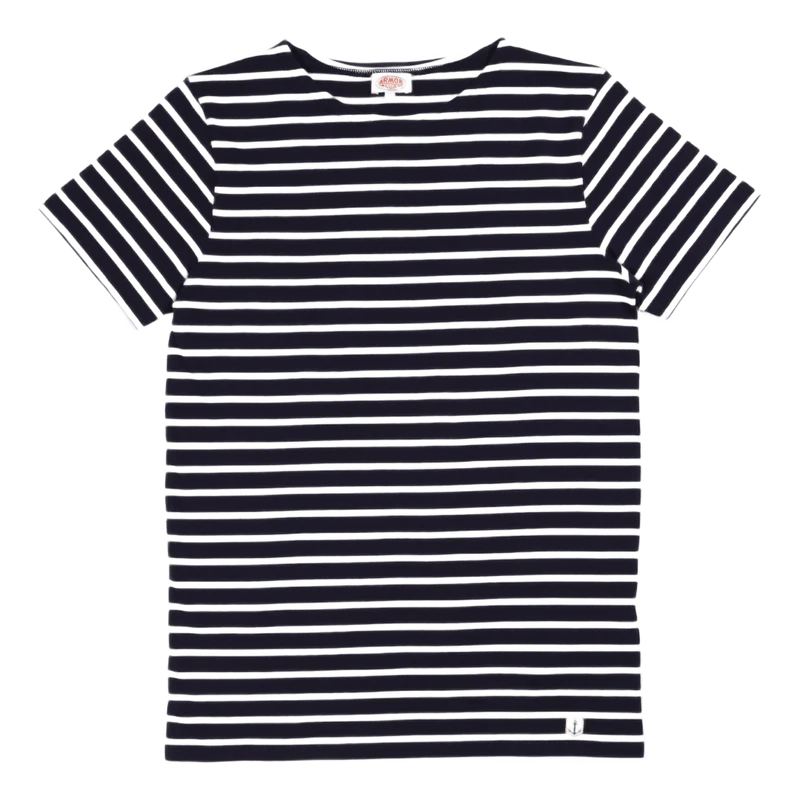 Striped Breton Shirt "hoëdic" Navire Navy/ White