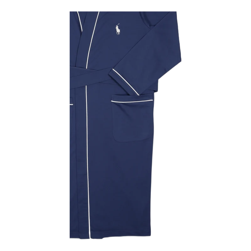 Cotton-Blend Jersey Robe Light Navy