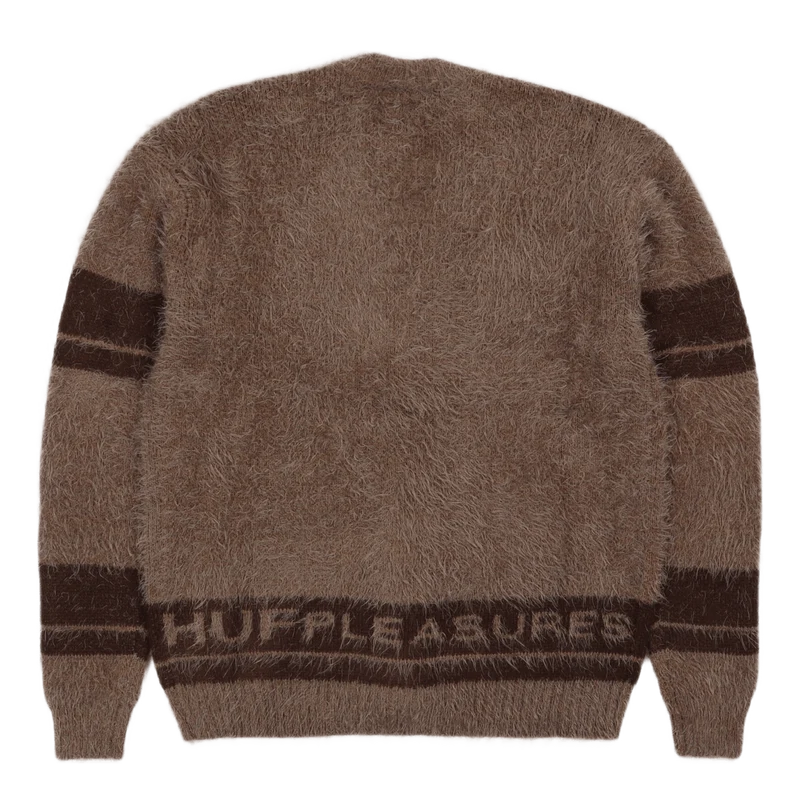 HUF X PLEASURES OUTRO CARDIGAN BROWN