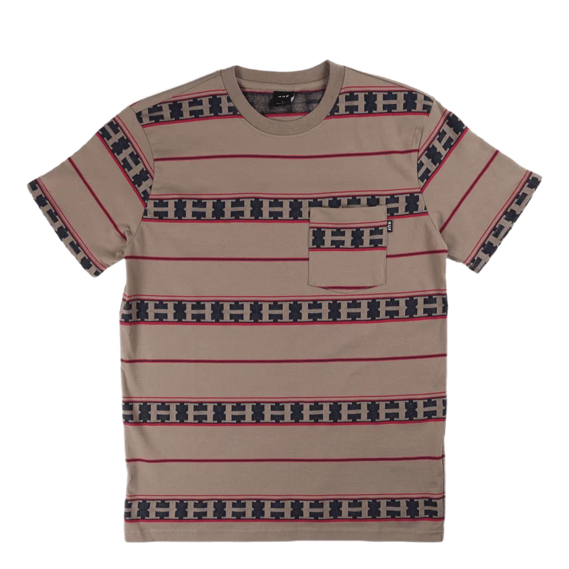 Palisades Stripe S/s Knit Top Walnut