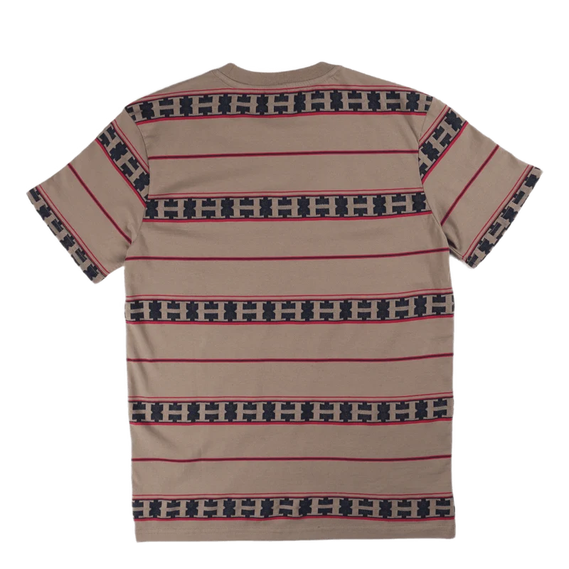 Palisades Stripe S/s Knit Top Walnut