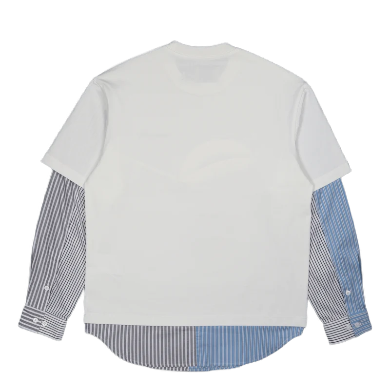Shirting Panelled Sweater White