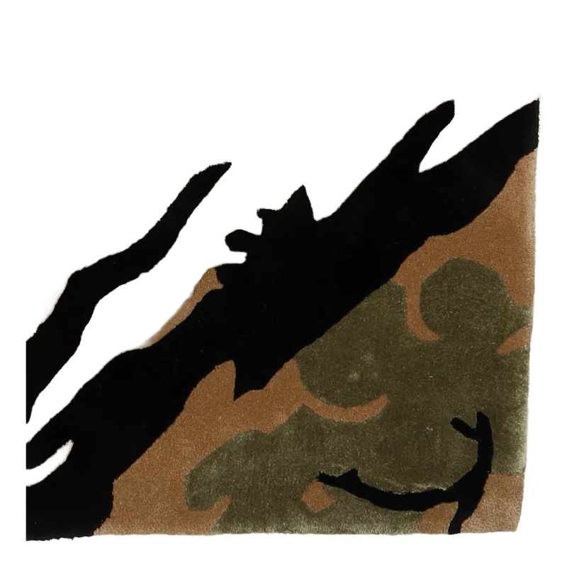Xl Camo Rug Hand-tufted Wool Woodland