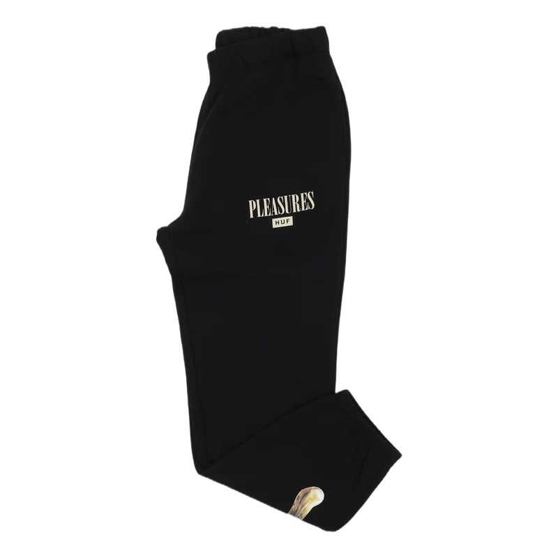 HUF X PLEASURES SPORE FLEECE PANT BLACK