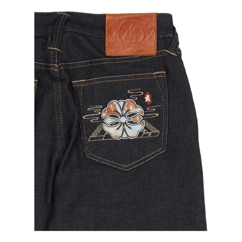 Kamon Applique Pocket Denim Jo Indigo Wash