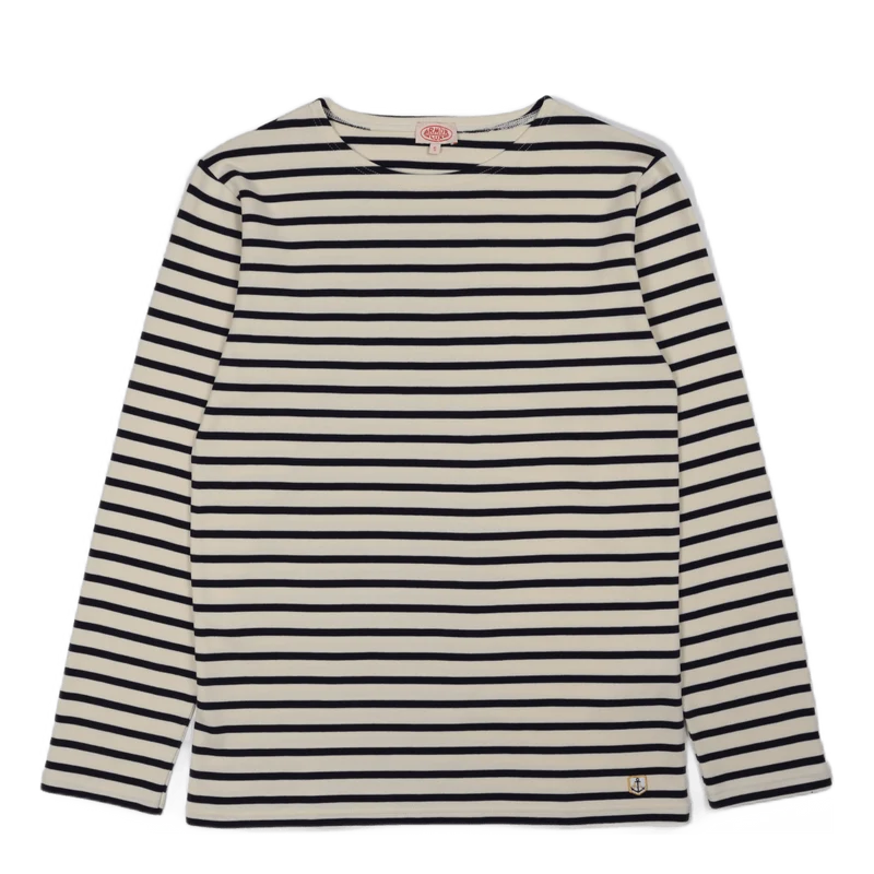 Striped Breton Shirt "houat" Nature/ Navire Navy