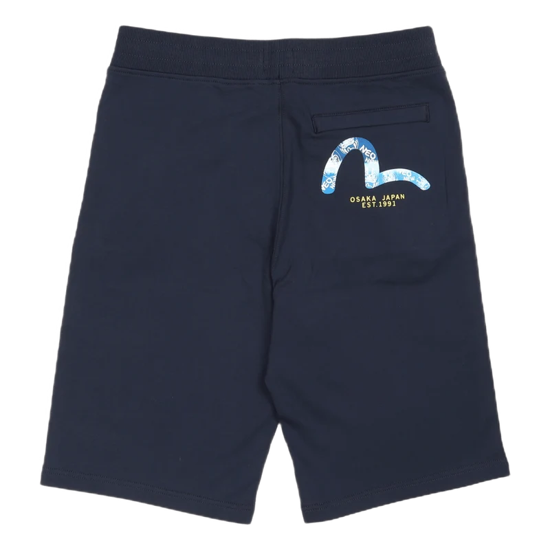 Tie Dye Sweatshorts With Print Dark Navy