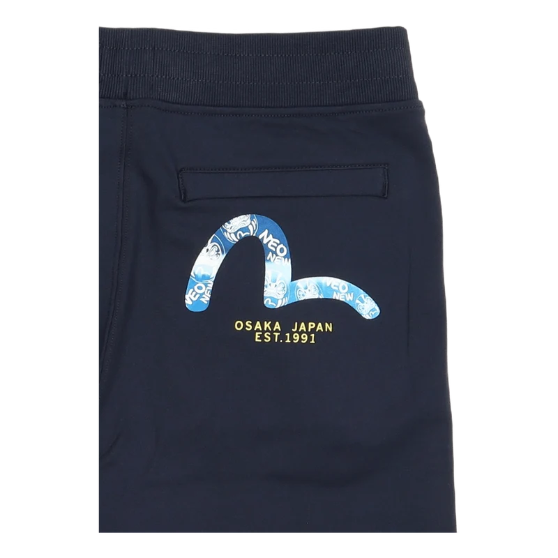 Tie Dye Sweatshorts With Print Dark Navy