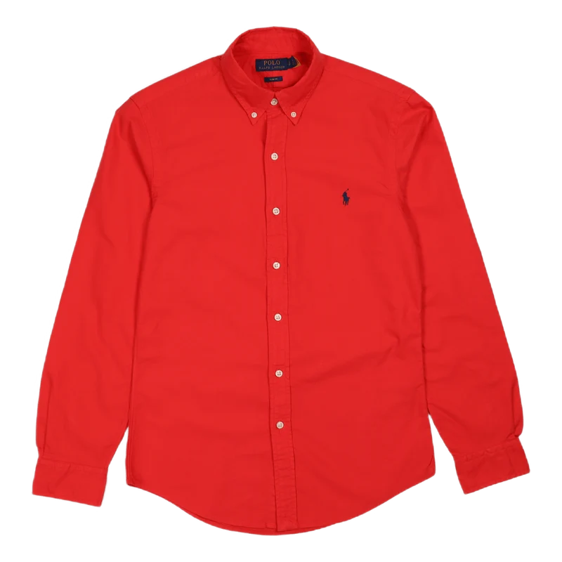 Slim Fit Garment-Dyed Oxford Shirt Tomato