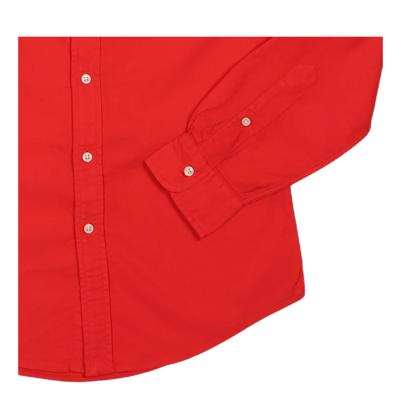Slim Fit Garment-Dyed Oxford Shirt Tomato