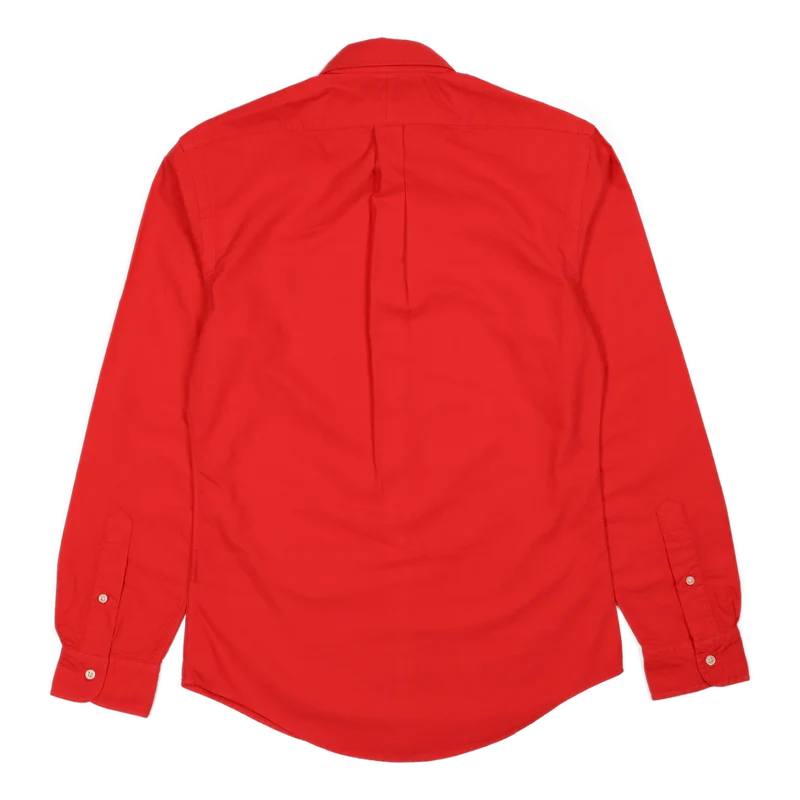 Slim Fit Garment-Dyed Oxford Shirt Tomato