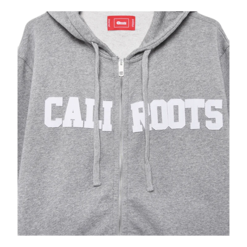 Felt Logo Zip Hoodie Gray