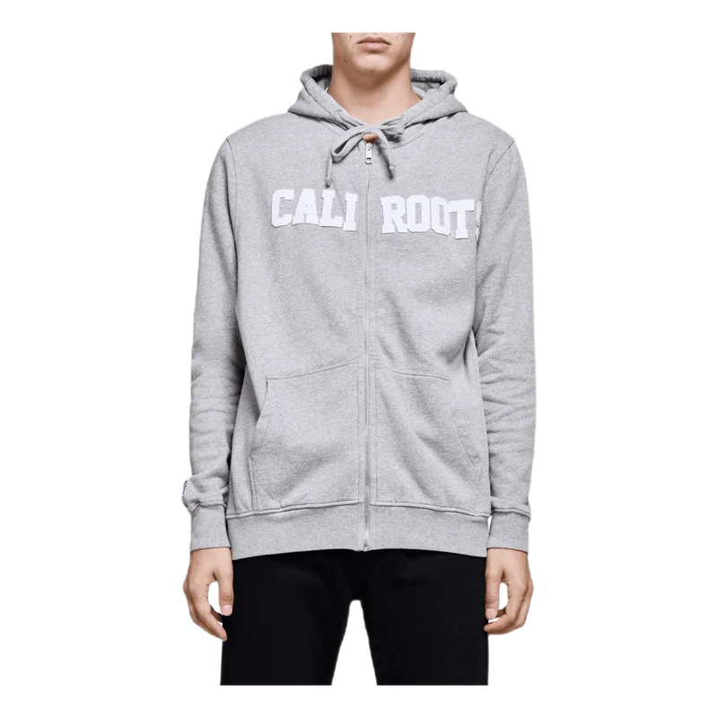 Felt Logo Zip Hoodie Gray