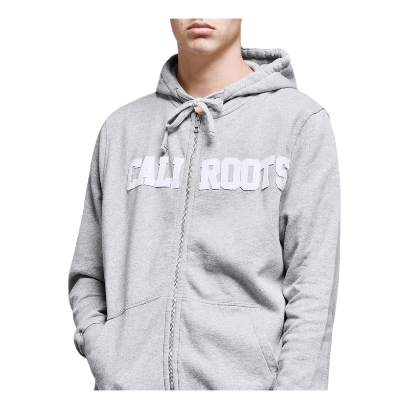 Felt Logo Zip Hoodie Gray