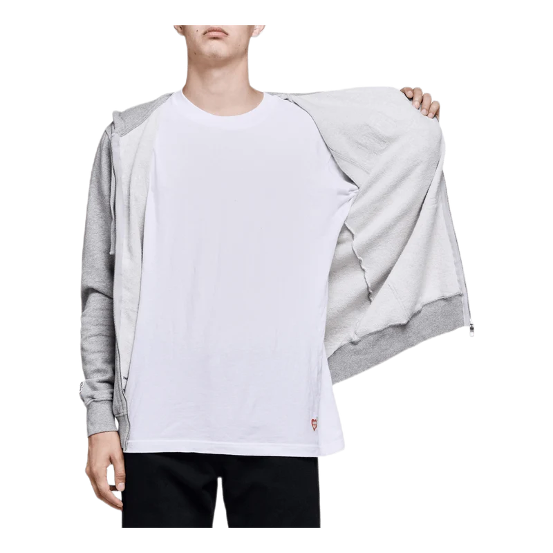 Felt Logo Zip Hoodie Gray